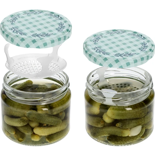 Alacsony, 330 ml-es befőttes üveg – színes TO 82/6 csavaros kupakkal, 6 db - 5