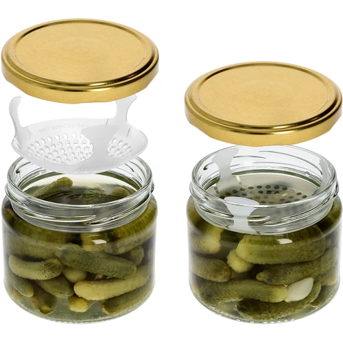 Alacsony 330 ml-es befőttesüveg - aranyszínű kupakkal, Ø 82/6, 6 db - 6
