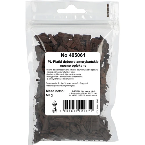 Amerikai tölgyforgács, erősen pörkölt, 50 g - 2
