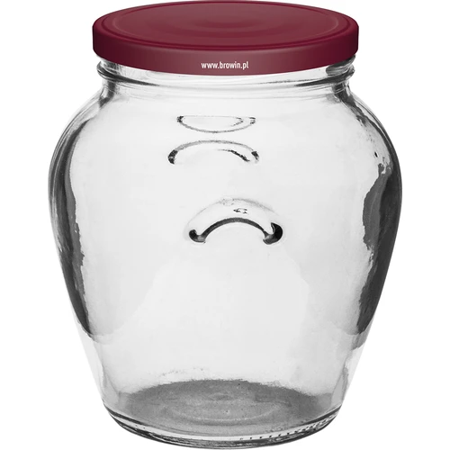 Amfora befőttesüveg 580 ml (fi 82), bordó csavaros tetővel, 6 db - 2