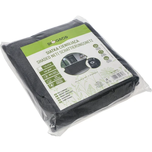 Árnyékoló háló (80%, 140 g/m²) 1,5 x 5 m, grafitszürke - 2