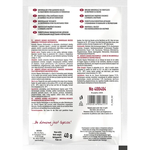 Aromatic Bayanus Multicomplex indítókészlet borhoz, 40 g - 2