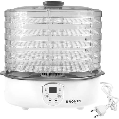 Aszalógép gombák, gyümölcsök, zöldségek és gyógynövények szárításához, hőmérséklet-szabályozással, 240 W, átlátszó - 4