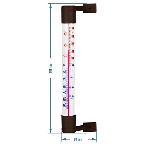 Barna kültéri hőmérő (-50°C-tól +50°C-ig) 18 cm - 3