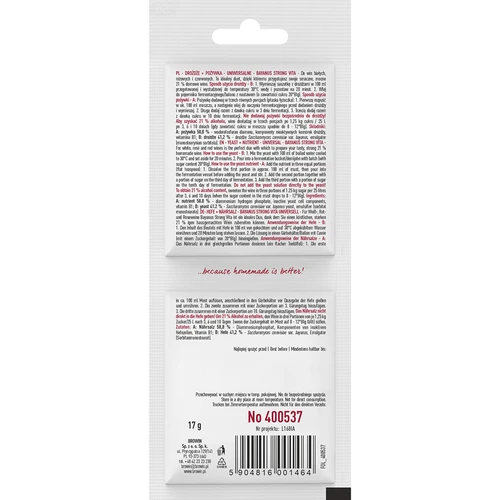 Bayanus borélesztő + élesztőtáp - Univerzális - 21%, 17 g - 2