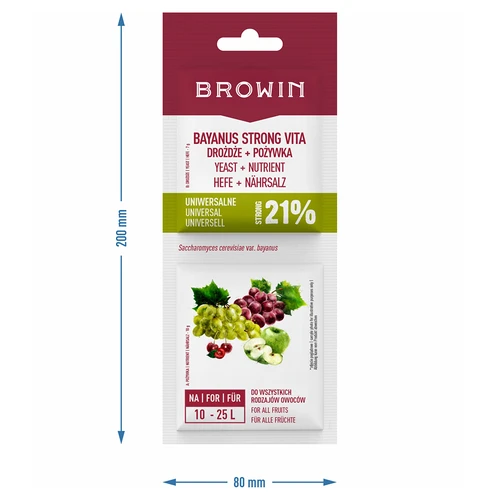 Bayanus borélesztő + élesztőtáp - Univerzális - 21%, 17 g - 3