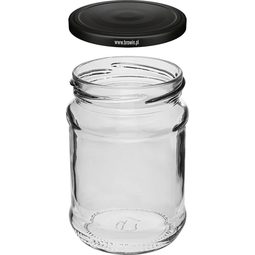 Befőttesüveg 250 ml fi 66/4 fekete csavaros tetővel - 6 db - 3