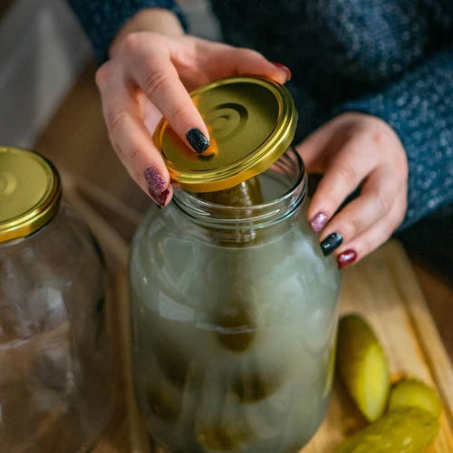 Befőttesüveg TO 2 l aranyszínű tetővel, fi82/6; 6 db - 4