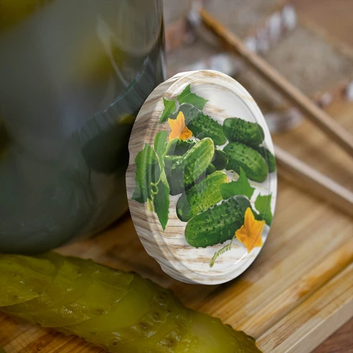Befőttesüveg TO 2 l, Ø 82/6, színes csavaros tetővel + csipesz - 6