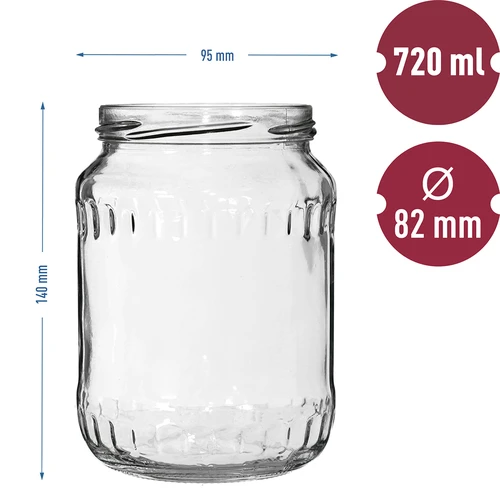 Befőttesüveg TO 720 ml, Ø 82/6 - 6 db. - 4