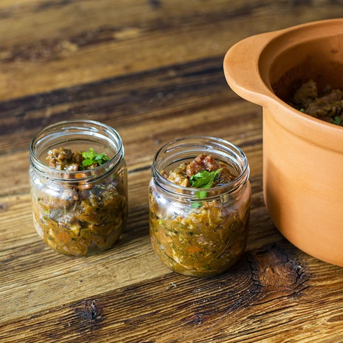 Befőttesüveg TO Gurken 425 ml színes tetővel, fi 82/6 - 6 db - 11