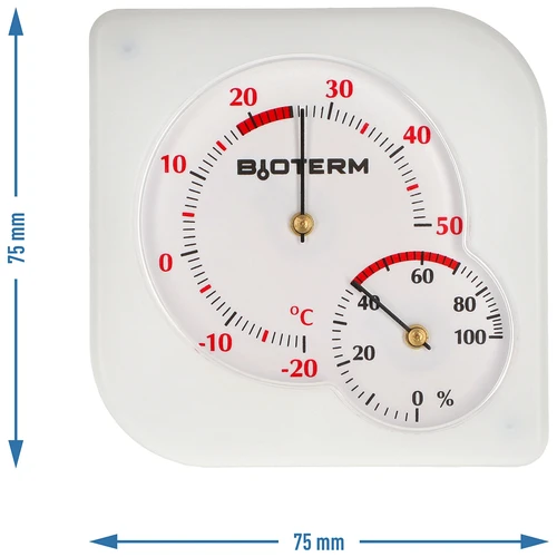 Beltéri bimetál hőmérő higrométerrel (-20 – +50 °C), fehér - 4