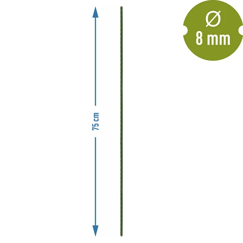 Bioogród kerti karók – bevonatos acél, 0,75 m, fi 8 mm, 10 db - 3