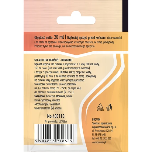 Bordeaux borélesztő, 20 ml - 2