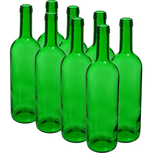 Borosüveg 0,75 l, zöld – zsugorcsomag, 8 db