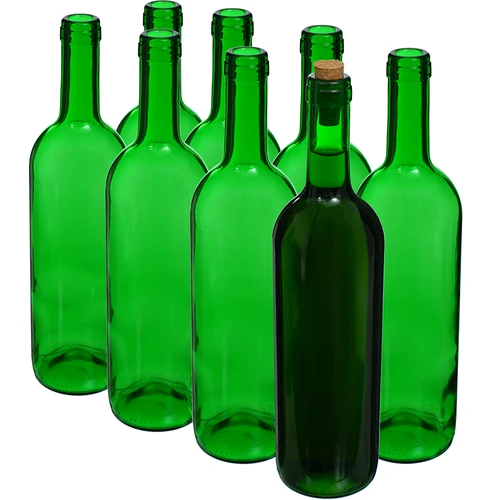 Borosüveg 0,75 l, zöld – zsugorcsomag, 8 db - 2
