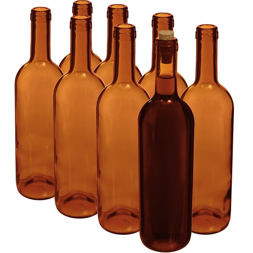 Borosüveg 750 ml, barna – zsugorcsomag, 8 db - 2