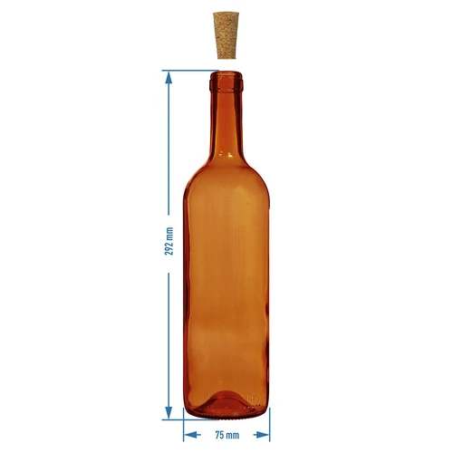 Borosüveg 750 ml, barna – zsugorcsomag, 8 db - 6