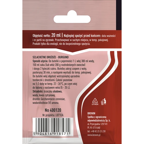 Burgund borélesztő, 20 ml - 2