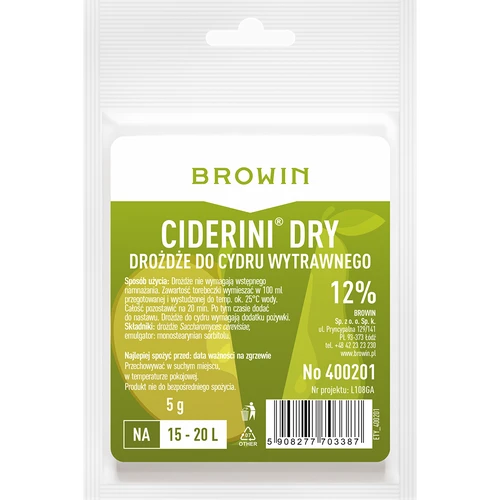 Ciderélesztő Ciderini Dry, 5 g  - 1 