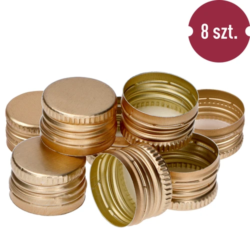 Csavaros palackkupak fi 28/18 - arany - 8 db. - 2