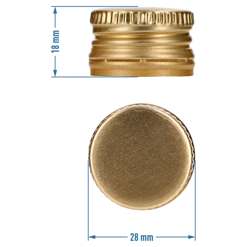 Csavaros palackkupak fi 28/18 - arany - 8 db. - 4