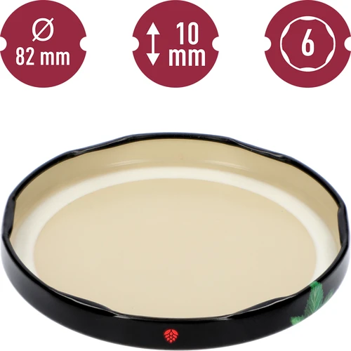 Csavaros tető fi 82/6, gyümölcsök fekete alapon - 10 db - 4