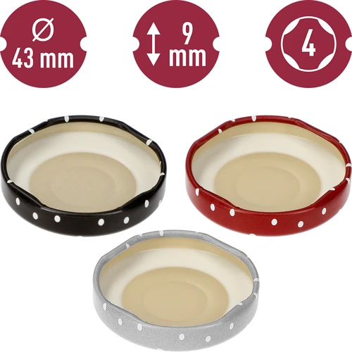 Csavaros tető Ø 43 mm, pöttyös mix - 10 db. - 10