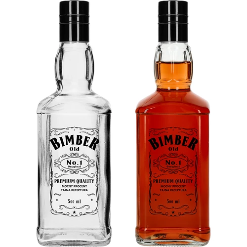 Daniels 500 ml-es palack csavarzárral, „Bimber OLD” felirattal, 1 db