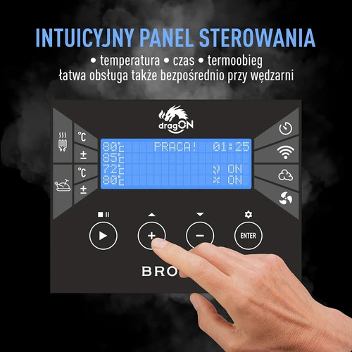 dragON acél füstölő 220 L, IQ – Wi-Fi-s vezérlővel - 10