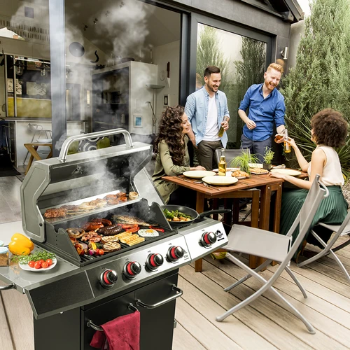 dragON BBQ101 gázgrill, 11,7 kW, fekete-ezüst - 3