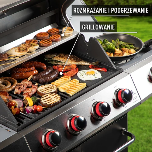 dragON BBQ101 gázgrill, 11,7 kW, fekete-ezüst - 6