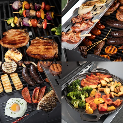 dragON BBQ101 gázgrill, 11,7 kW, fekete-ezüst - 11