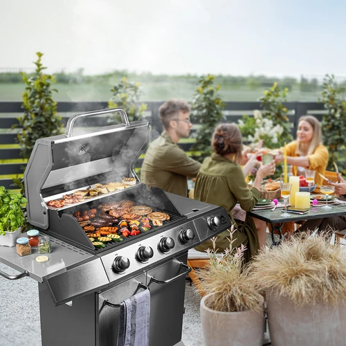 dragON BBQ201 gázgrill, 18,8 kW, ezüst - 3