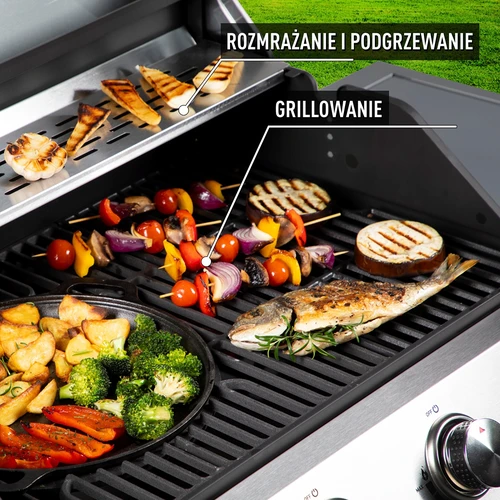 dragON BBQ201 gázgrill, 18,8 kW, ezüst - 6