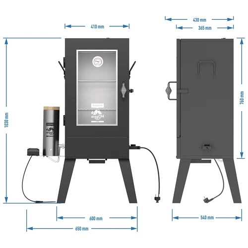 dragON E101 elektromos füstölő füstgenerátorral, 70 L - 12
