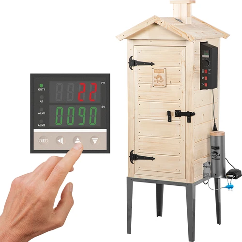 dragON Wood 100E 200 L-es kerti fa füstölő elektromos fűtőmodullal és vezérlővel