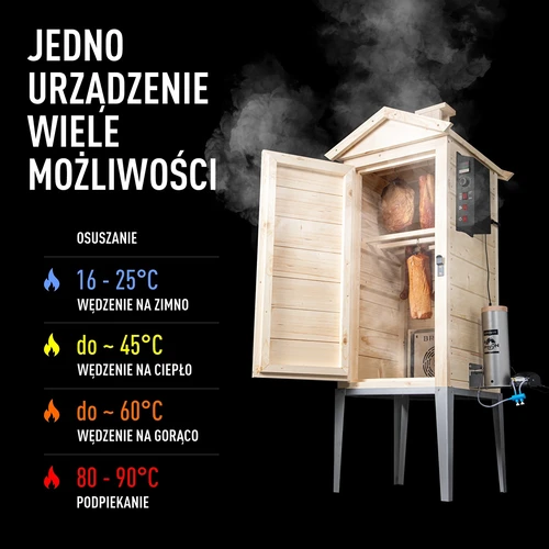 dragON Wood 100E 200 L-es kerti fa füstölő elektromos fűtőmodullal és vezérlővel - 4