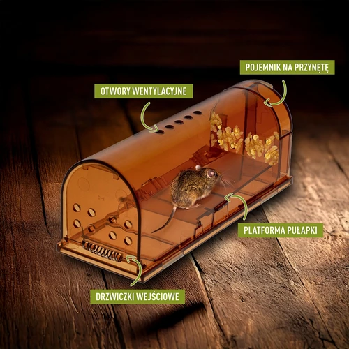 Egércsapda – élvefogó, átlátszó, 2 db - 5