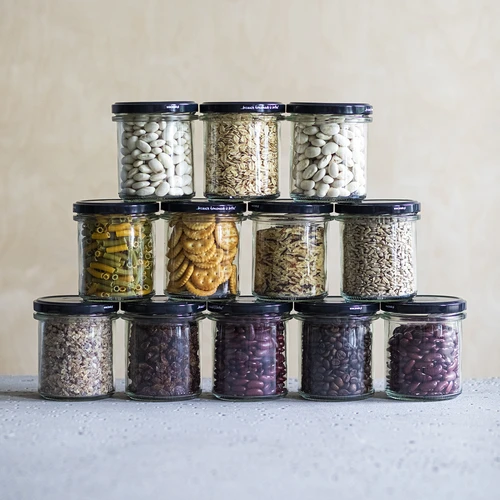 Egyenes falú 350 ml-es befőttesüveg fekete fi82-es csavaros tetővel - 6 db - 5