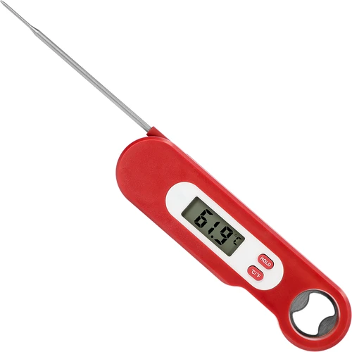 Elektronikus konyhai hőmérő összecsukható szondával (-50/+300℃), piros - 3