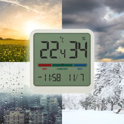 Elektronikus szobai hőmérő, fehér - 11