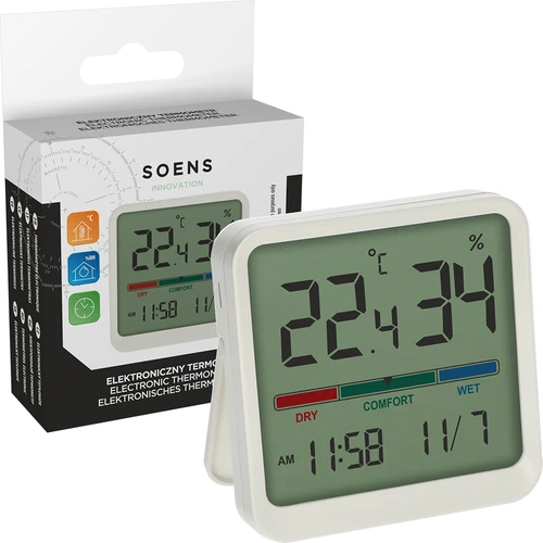Elektronikus szobai hőmérő, fehér - 6