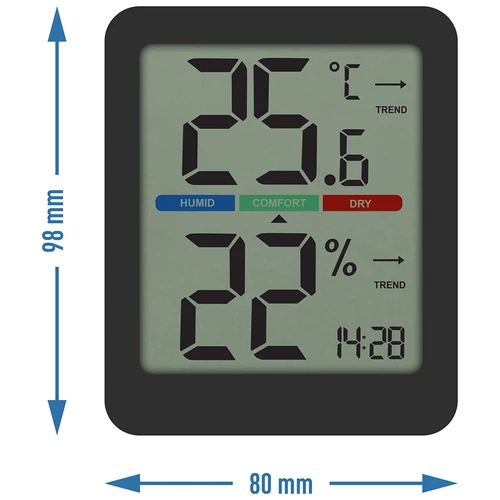 Elektronikus szobai hőmérő, fekete - 9