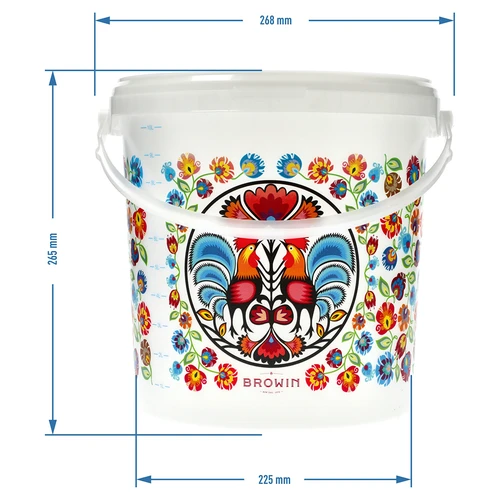 Élelmiszeres vödör GWIOZDA - fedéllel, 10 L - 6
