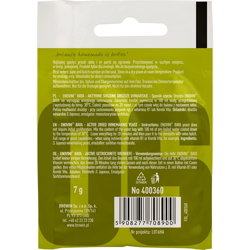 Enovini® BAYA borélesztő, 7 g - 2