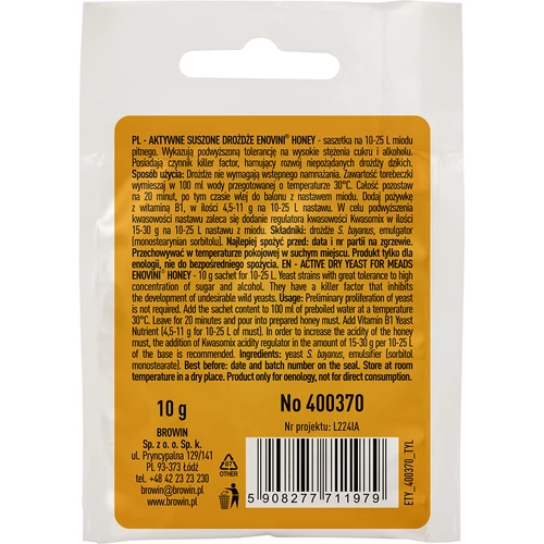 Enovini® HONEY borélesztő, 10 g - 2