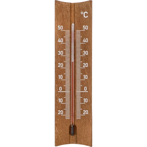 Fa szobahőmérő (-20-tól +50 °C-ig), sötétbarna, 15 cm