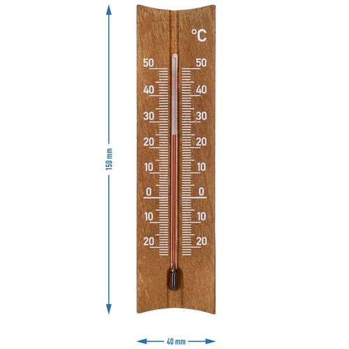 Fa szobahőmérő (-20-tól +50 °C-ig), sötétbarna, 15 cm - 5