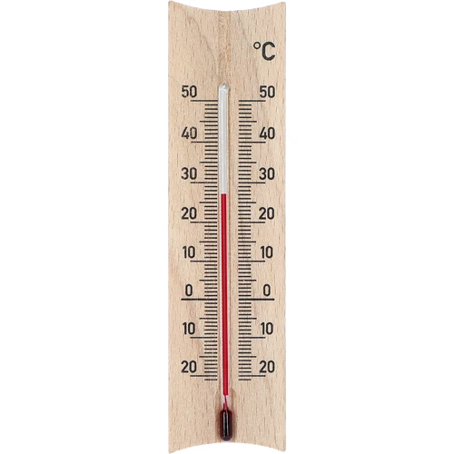 Fa szobahőmérő (-20-tól +50 °C-ig), világosbarna, 15 cm